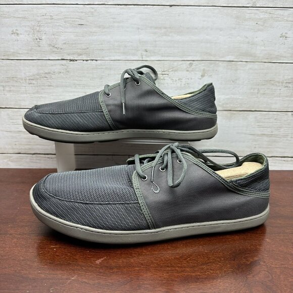 OluKai Men's Nohea Lace Mesh Boat Shoes Casual Beach Travel Size 13 46 Gray EUC - Picture 1 of 8